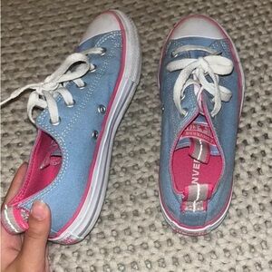 Blue and pink Converse
